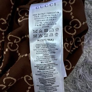 GUCCI Polo Shirt GG  Brown  Cotton  Piquet Size M (175/96A)